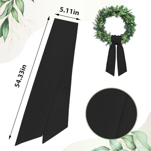 Black Wreath Sash for Front Door Decor