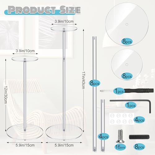 Geetery 8 Pcs Acrylic Hat Stand Adjustable Display Rack