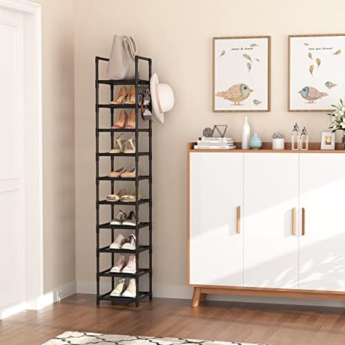 Tall Narrow Shoe Rack for Entryway 10 Tier Storage