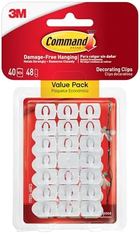 Command Decorating Clips 40 Clips 48 Strips Damage-Free Hanging