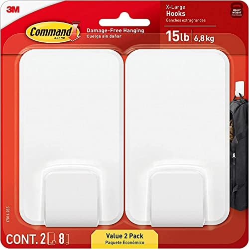 Command X-Large Hooks 2 Pack Damage Free Wall Hanging Strips