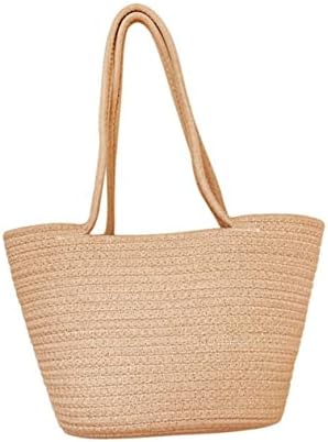 VOSAREA Khaki Woven Storage Basket for Home and Garden