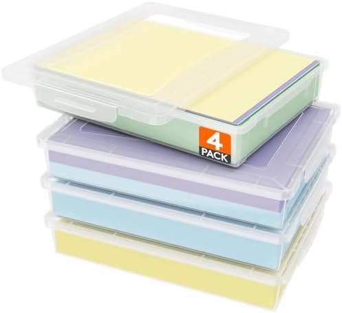 Lifewit 4 Pack Clear Plastic Storage Boxes with Latching Lids