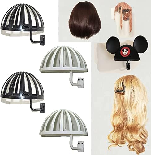 Pmsanzay 4 Pack Wall Mount Wig Stand Holders