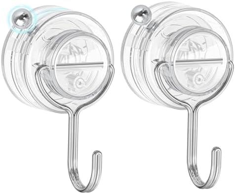 Upgrade Twist-lock Clear Suction Towel Hooks 2 Pack