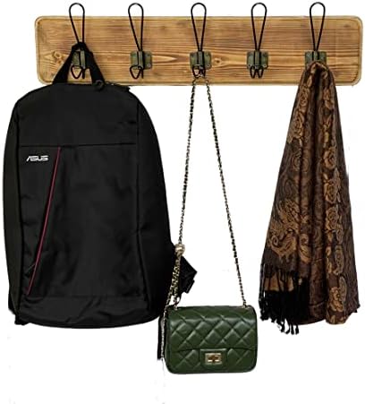 Wrightmart 24 Inch Reclaimed Wood Wall Coat Rack with 5 Hooks