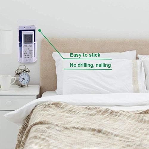 Clear Remote Control Holder Wall Mount Damage-Free 2 Pack
