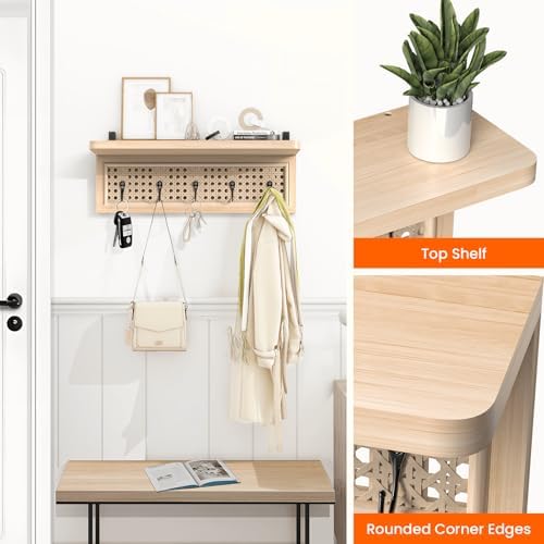 Homode Wall Mount Coat Rack with Shelf and Hooks 1