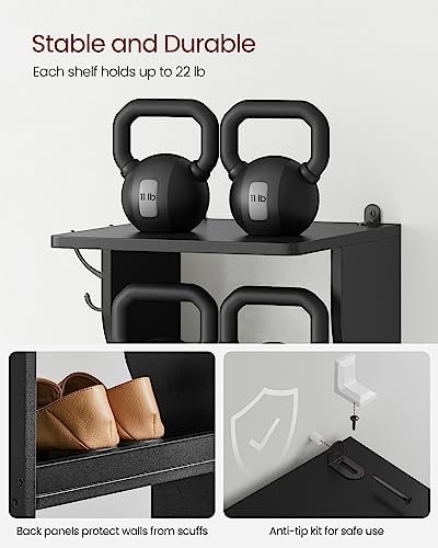 VASAGLE 7 Tier Vertical Shoe Rack Black