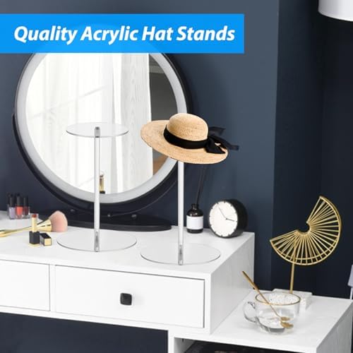 6PCS Acrylic Hat Stand Holder 12 Inch Clear Display Rack for Hats Wigs and Jewelry