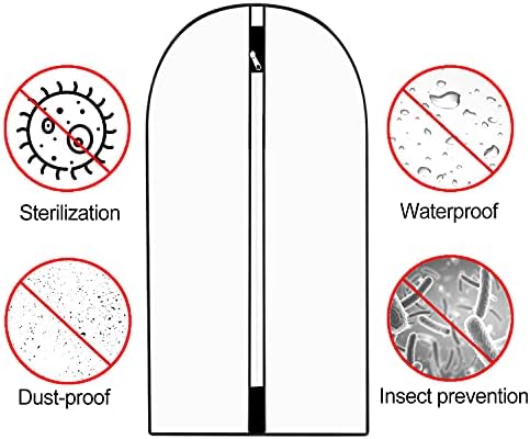 Pwsap 12-Pack Clear Breathable Garment Covers with Zipper