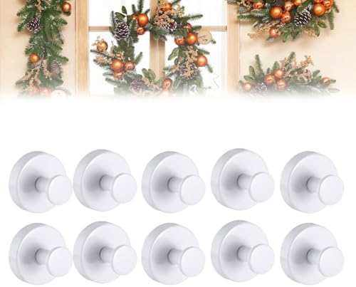Stainless Steel Suction Cup Hooks for Wreaths 10PCS
