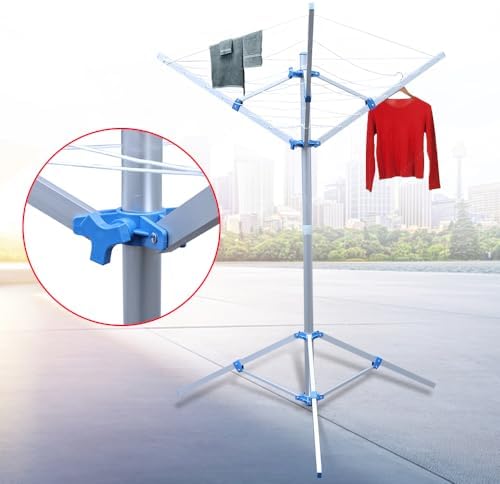 Rotary Clothes Drying Rack 60 Inch 3 Arms Metal