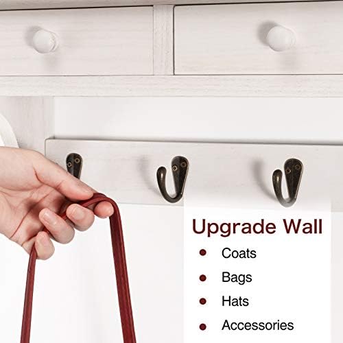 Emfogo Rustic Wood Coat Hooks Wall Mount Shelf