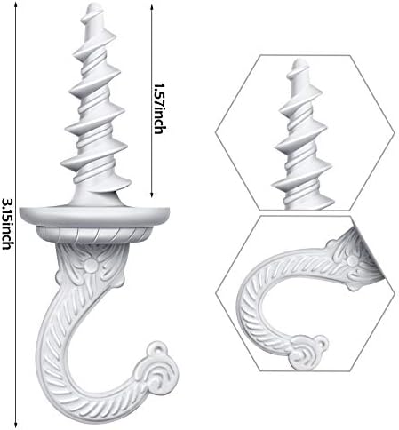 Ripeng Heavy Duty Swag Hooks for Hanging Plants Chandelier White 2 Pieces