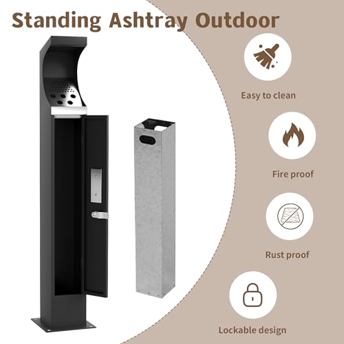 AIWFL Commercial Steel Trash Receptacle Outdoor
