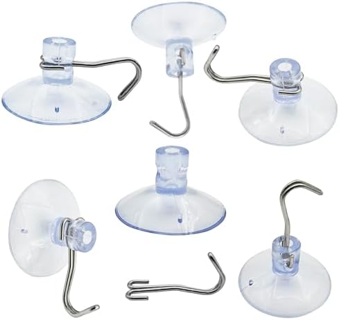 Clear PVC Suction Cups Hooks for Home Organization 6PCS