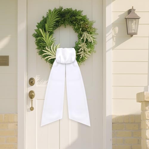White Wreath Sash for Front Door - 2 Pack