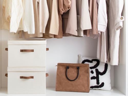 StorageWorks Fabric Storage Bins with Lid 2-Pack Ivory White