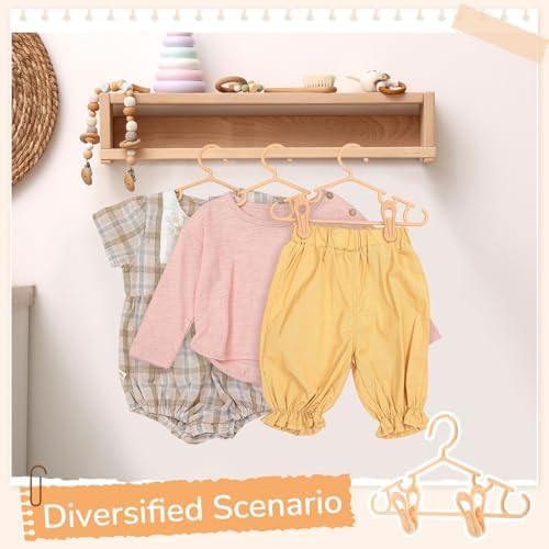 Hsei Childrens Clothes Hangers with Clips 40 Pack 80 Clips 120 Total