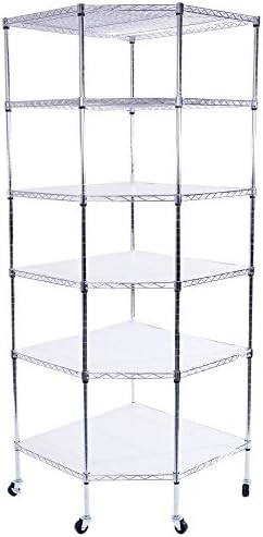 6 Tier Wire Shelving Unit on Wheels for Home Organization