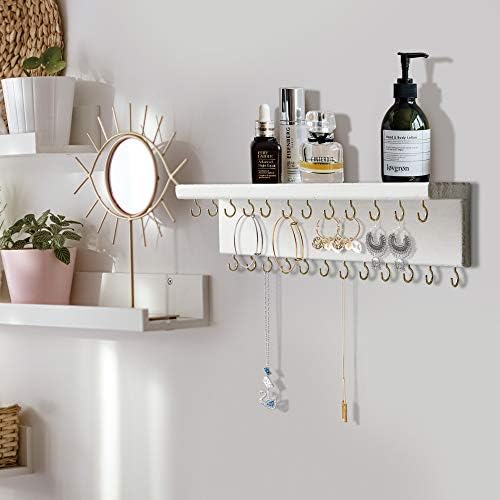 Sany Dayo Home Jewelry Organizer with 30 Hooks and Cosmetics Shelf