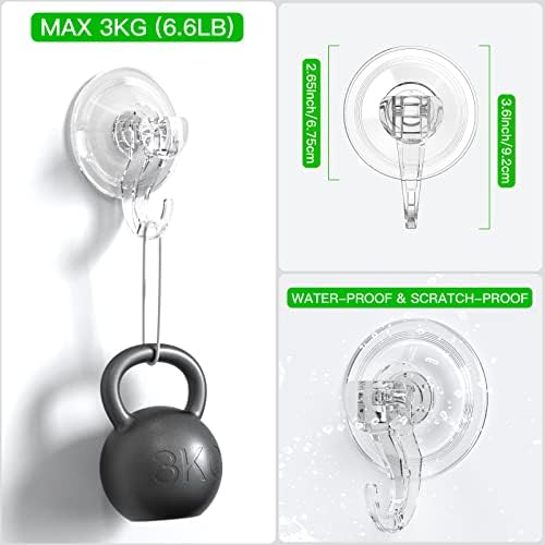 LUXEAR Suction Cup Hooks 2 Pack Clear