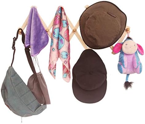 AMAPON Expandable Wall Wooden Coat Rack 13 Hooks