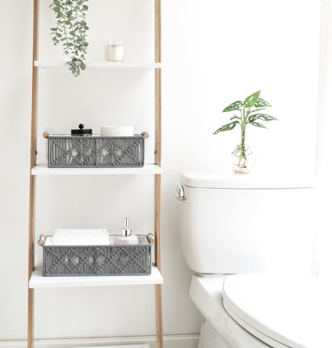 Mkono Macrame Storage Baskets Set of 2 Grey