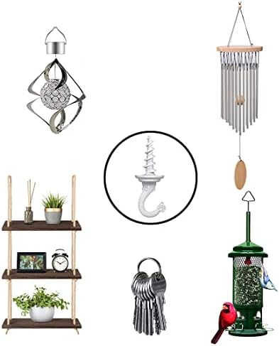 4 Pieces Heavy Duty Swag Ceiling Hooks for Hanging Plants and Decorations White