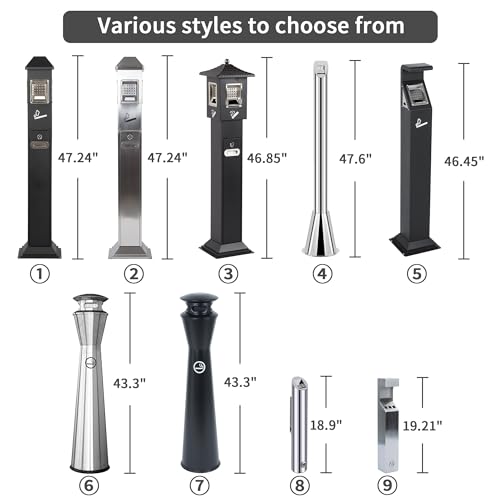 AIWFL Large Capacity Wall Mounted Trash Can Stainless Steel Outdoor Rainproof 19 Inch