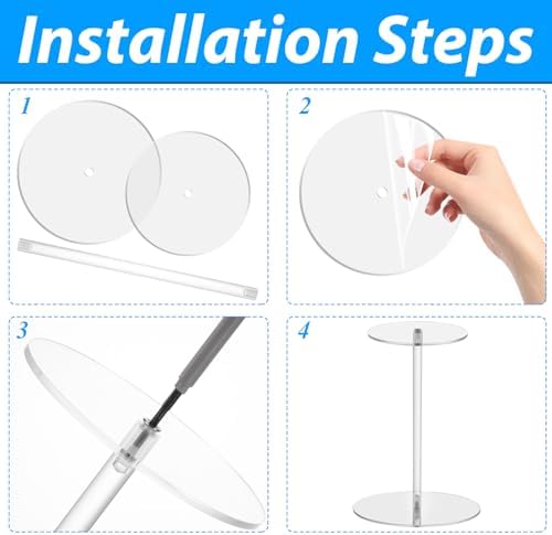 6PCS Acrylic Hat Stand Holder 12 Inch Clear Display Rack for Hats Wigs and Jewelry