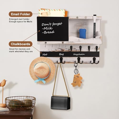 Rustic Key and Mail Holder for Wall