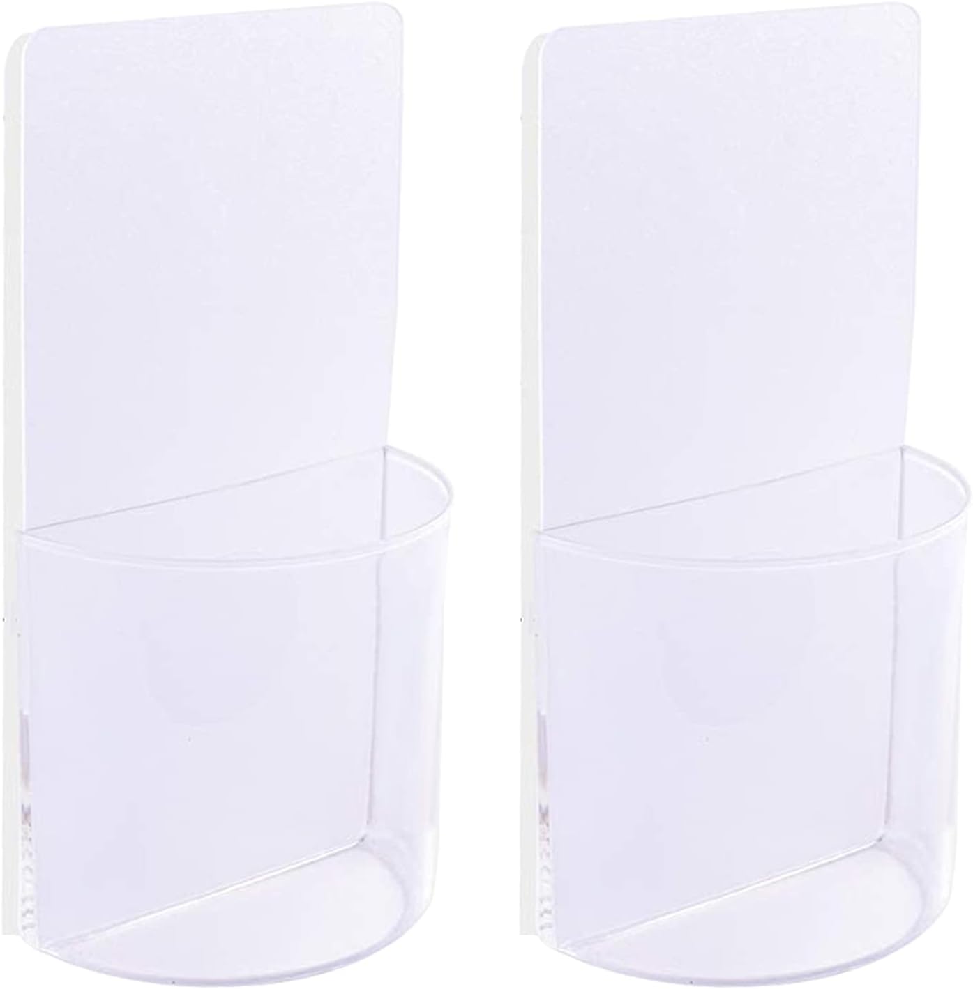 Clear Remote Control Holder Wall Mount Damage-Free 2 Pack