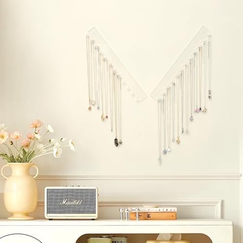 Acrylic Jewelry Holder 2 Pack for Necklaces and Bracelets