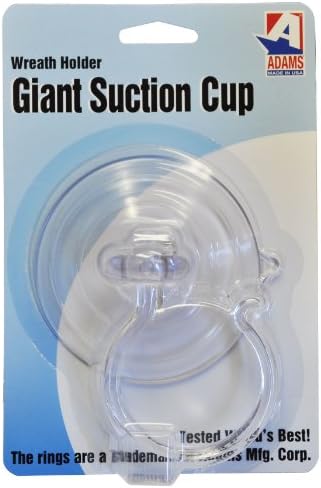 Adams Giant Suction Cup with Hook for Wreaths and Decorations