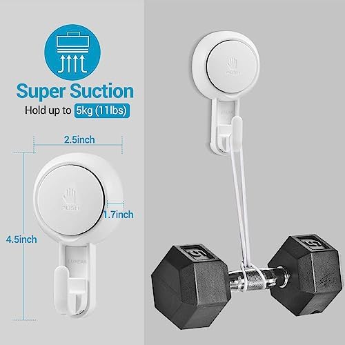 LUXEAR Suction Hooks 6 Pack Heavy Duty Waterproof Shower Door Window Organizer