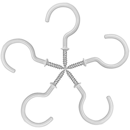 25 Pack Vinyl Ceiling Hooks for Indoor and Outdoor Use - White