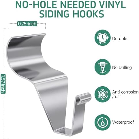 Vinyl Siding Hooks 30 Pack Heavy Duty No Drill Hangers