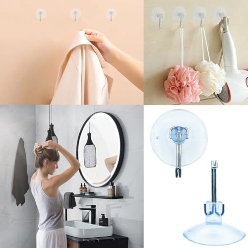 Clear PVC Suction Cups Hooks for Home Organization 6PCS