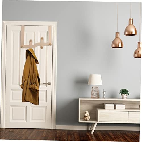 Cabilock Door Clothes Hanger Organizer with 6 Wooden Hooks No Drill Easy Installation