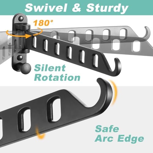 SKIKEN Wall Mounted Laundry Drying Rack 2-Pack Black