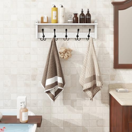 Homode Wall Shelf with Hooks 24 Inch Coat Rack