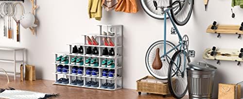 ZOINLIY Stackable Shoe Organizer for Small Spaces Grey Free Standing Rack