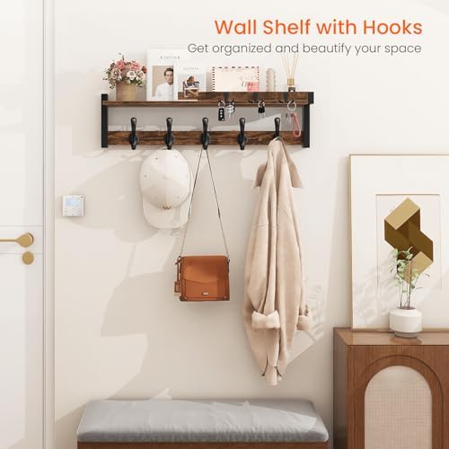 Homode Wall Mount Coat Rack with Shelf and Hooks