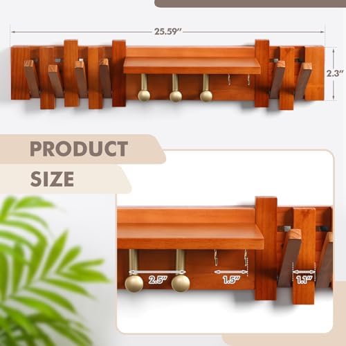 Zingoetrie Wood Coat Rack Wall Mount with 11 Hooks