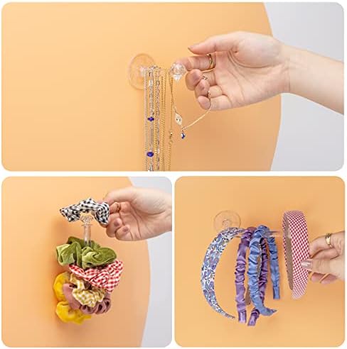 4pcs Clear Glitter Scrunchie Holder Organizer for Hair Accessories
