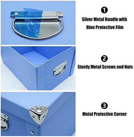 GUOZI Collapsible Storage Box with Handles and Metal Corners
