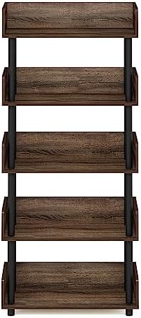 Furinno 5-Tier Toolless Display Rack Walnut