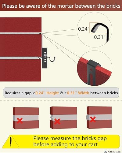 NACETURE Adjustable Brick Wall Clips 4 Pack
